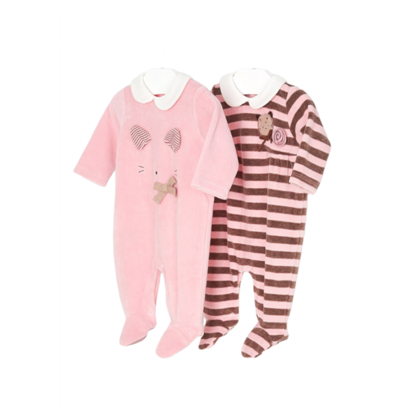 Pack 2 pyjamas velours MAYORAL Couleur Blush