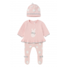 Conjunto polaina de tricot con gorro recién nacido ECOFRIENDS Color Rosa