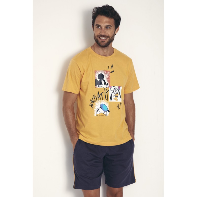 Pijama Verano Hombre DISNEY Mickey Mouse Ocre