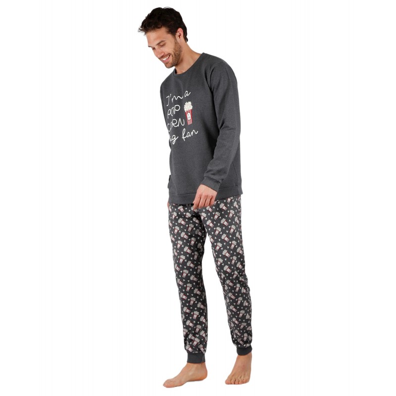 Pijama Men Winter POP CORN Color Grey