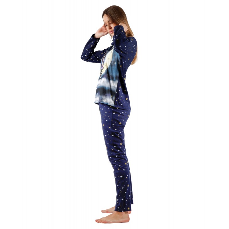 Pyjama Femme Hiver Fat Couleur Bleu