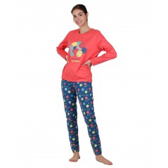 Pijama Mujer Invierno SMILEY Color Peach
