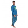 Pijama Hombre Invierno SMILEY Color Oceano