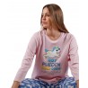 Pijama Mujer Invierno MR WONDERFUL Unicornio Rosa