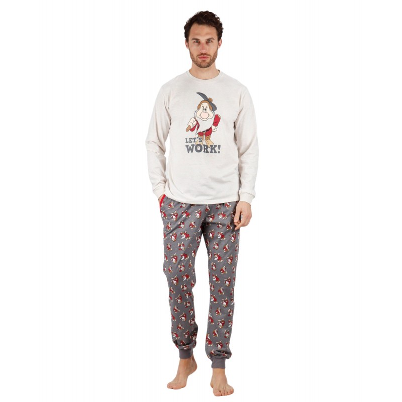 Pijama Hombre Invierno DISNEY Gruñón Beige