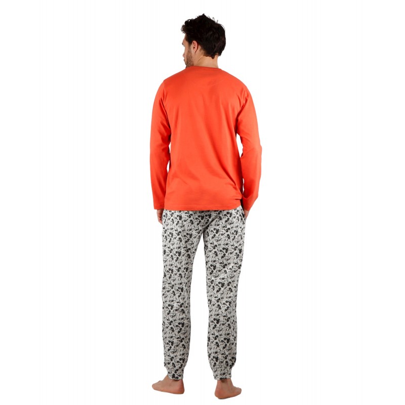 Pijama Hombre Invierno DISNEY Mickey Mouse Naranja