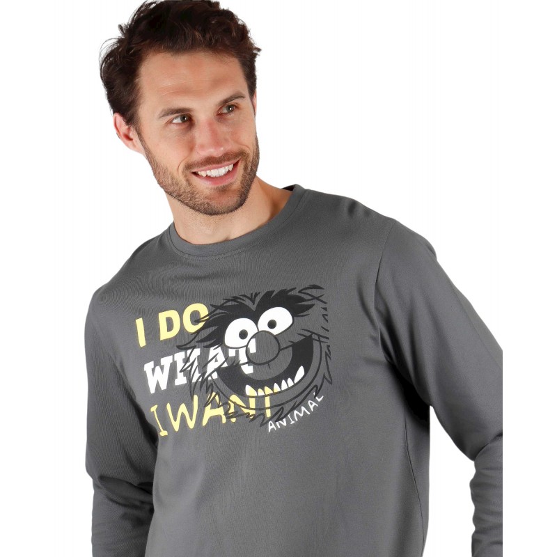 Pyjama Men Winter DISNEY Animal Bang Gris