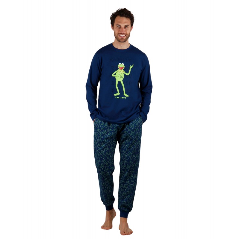 Pijama Hombre Invierno DISNEY Rana Gustavo Azul