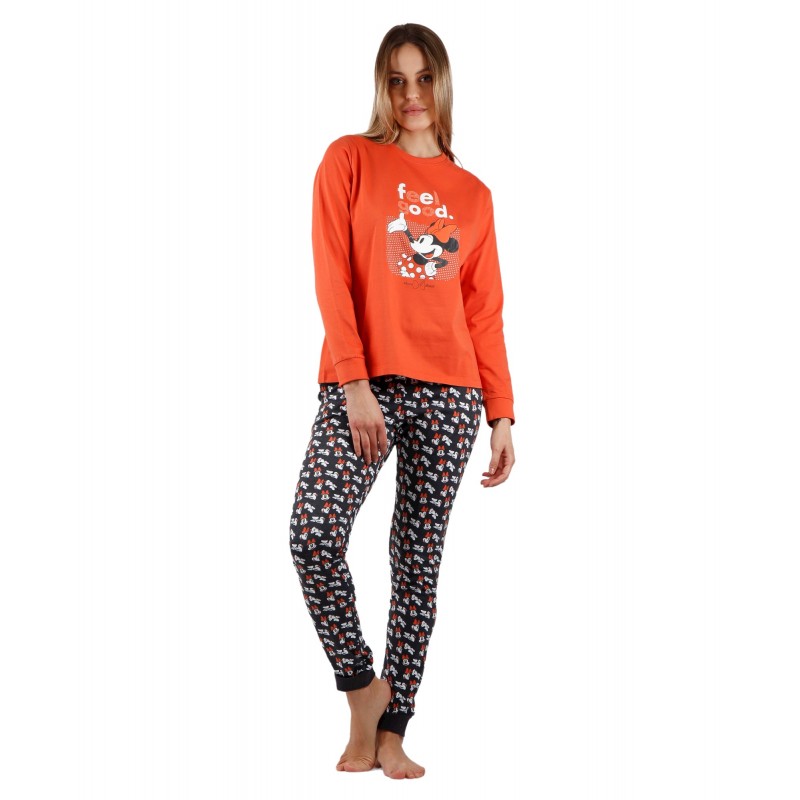 Pijama Donna Inverno DISNEY Minnie Mouse Naranja