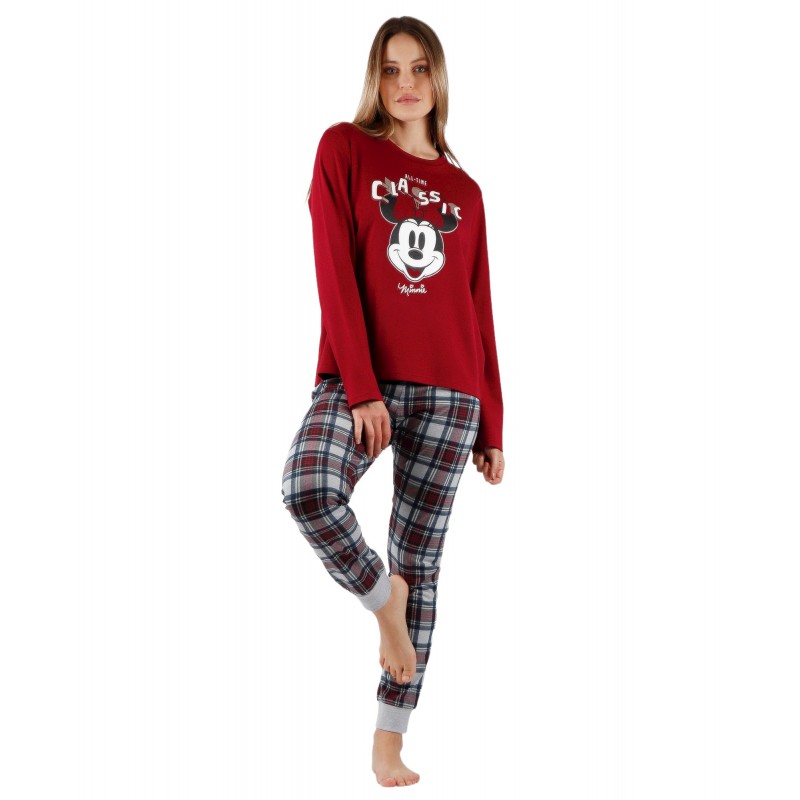 Pijama Frau Winter DISNEY Minnie Mouse Bordeaux