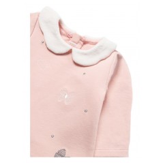 Vestido de felpa bordado para recién nacido ECOFRIENDS Color Rosa