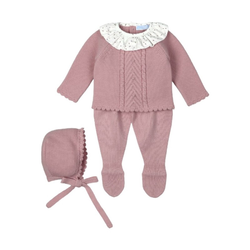 Ensemble de bébés 3 pièces Canesú MAC ILOION Color Orchid