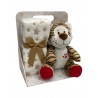 Manta Con Peluche Tigre Color Beige