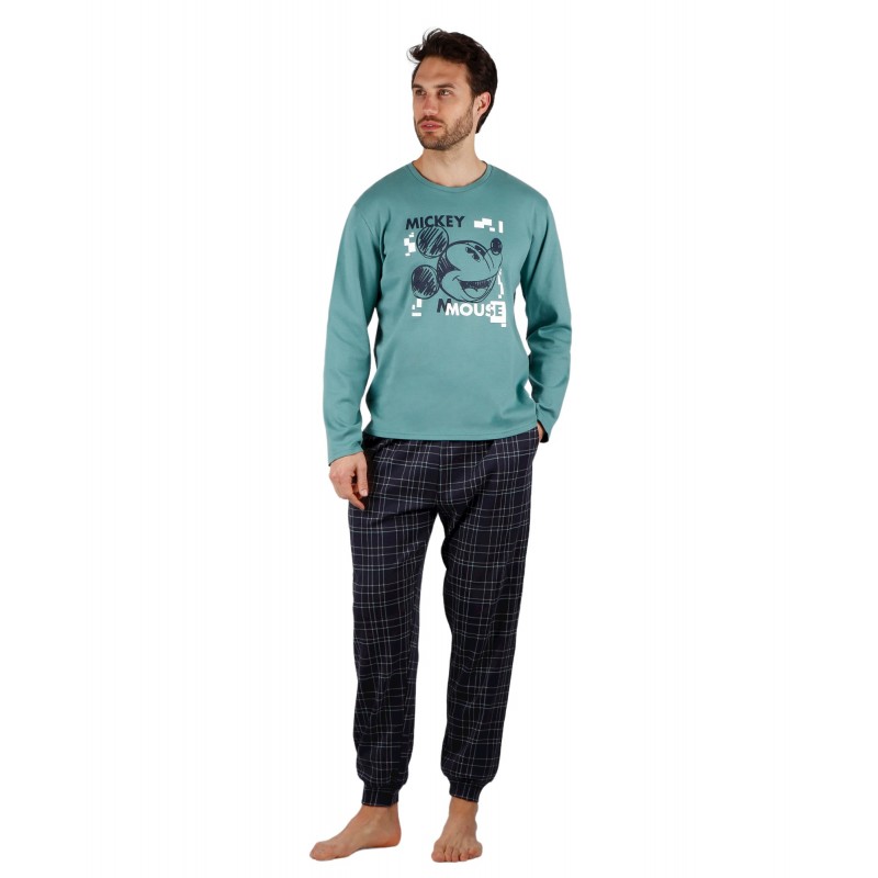 Pijama Hombre Invierno DISNEY Mickey Mouse Aqua