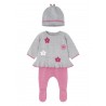 Conjunto polaina de tricot con gorro recién nacido ECOFRIENDS Color Berry