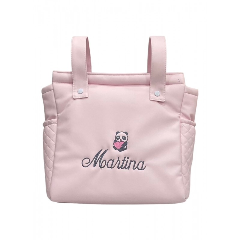 Bolso Panera Polipiel Personalizado Rosa y Dibujo