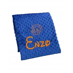 Blanket Baby Marine Couleur Brodé Orange Nom + Drab 2