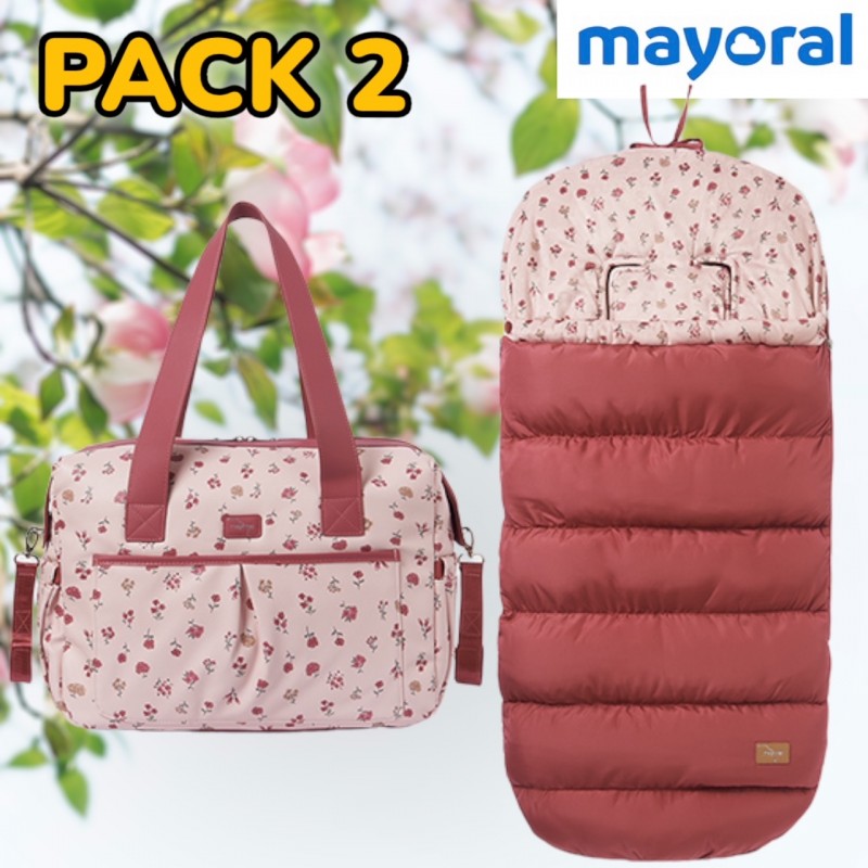 Pack 2 MAYORAL Tasche + Saco Silla Promenade Flor Rosa