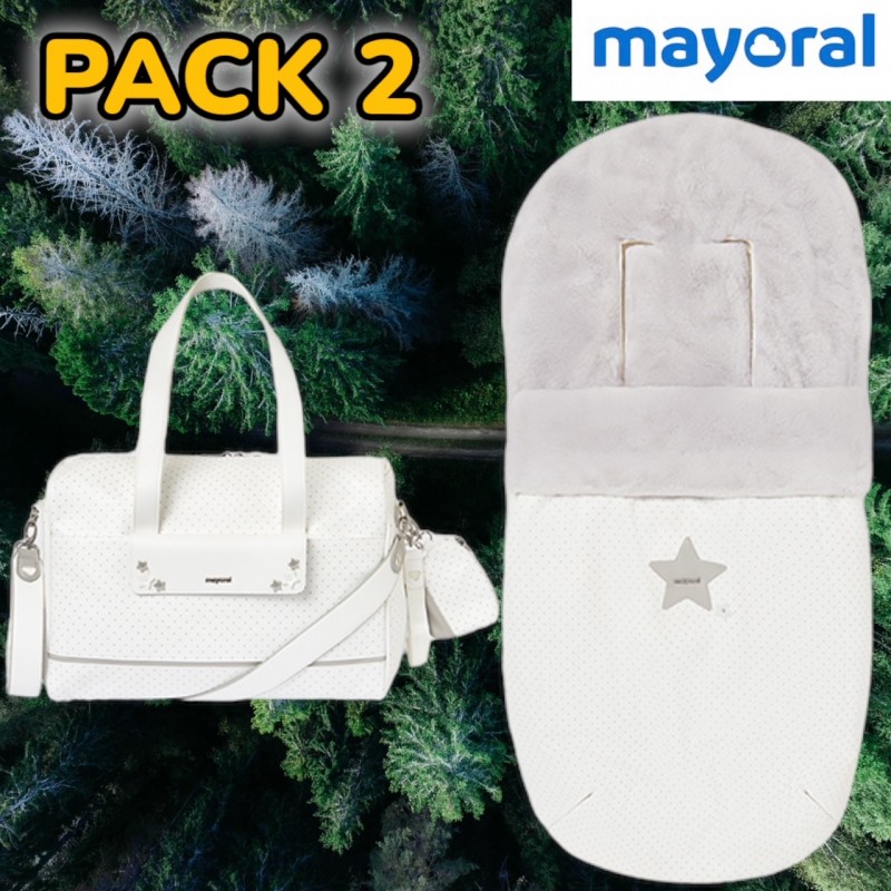 Confezione 2 MAYORAL- Bolso + Saco Si' Paseo Lunares Crudo