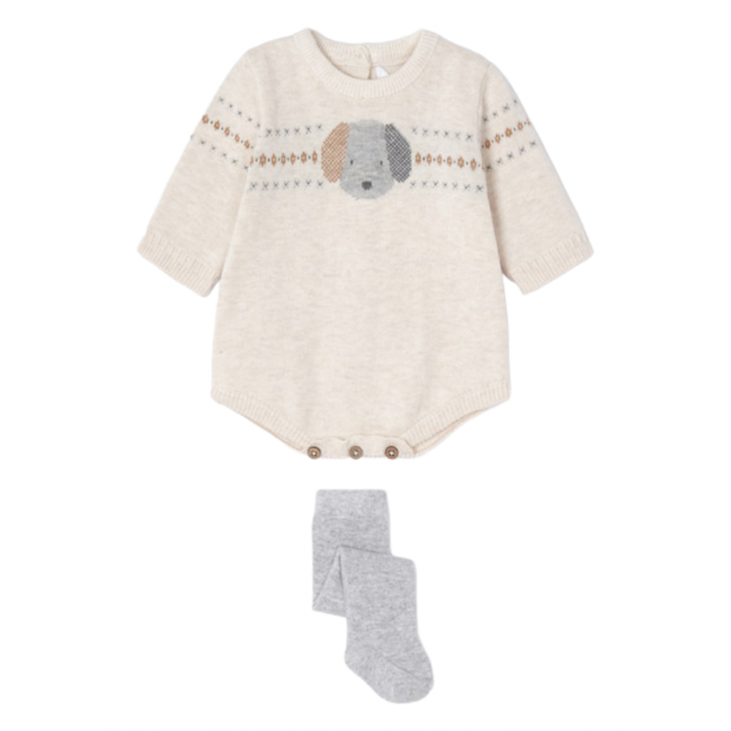 Set pelele tricot with leotard MAYORAL Milk color