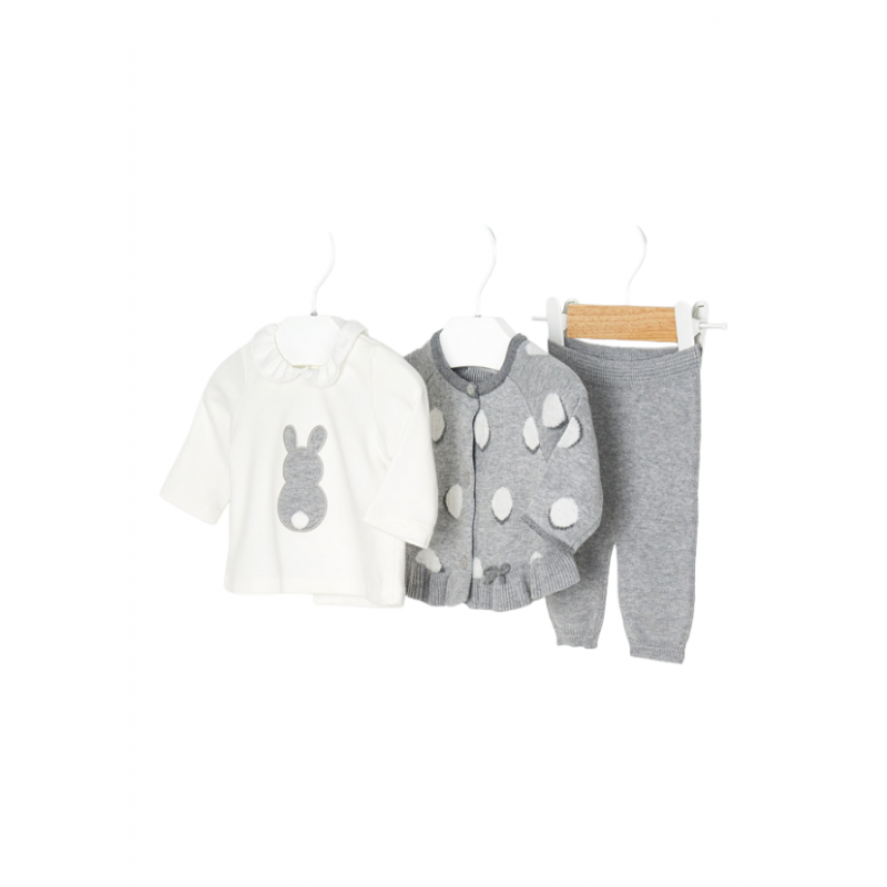 Conjunto 3 peças de tricô bebê MAYORAL Cor Fog