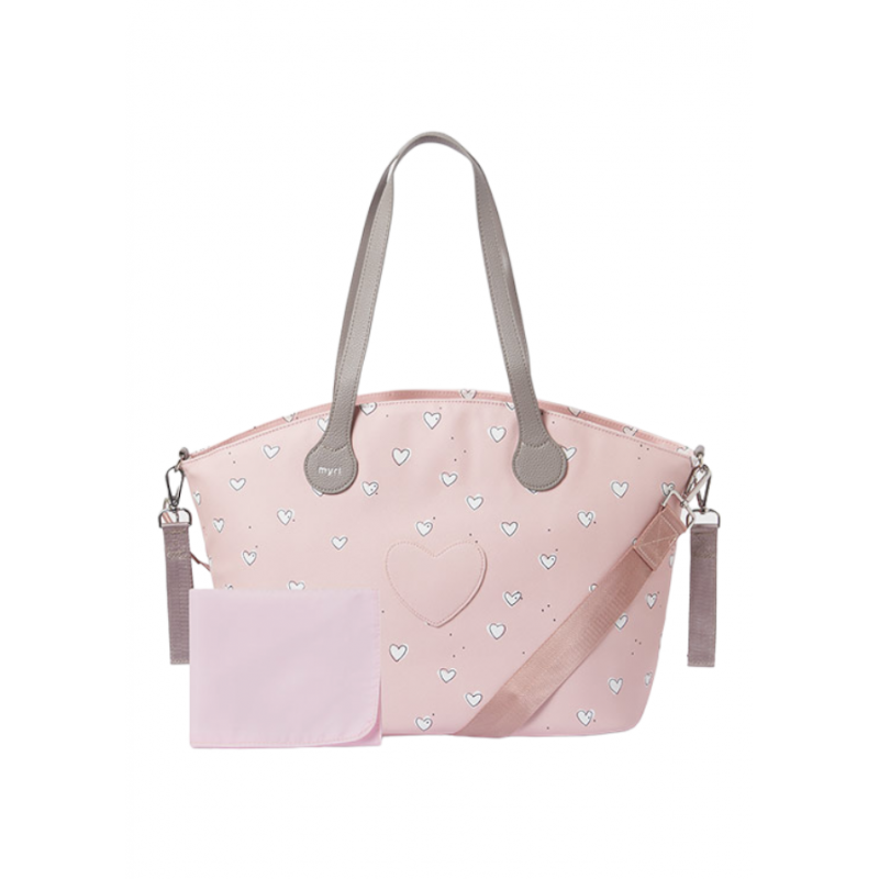 Bolsa estampa corações para bebê Cor Rosa