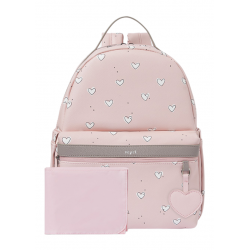 Mochila estampa coração para bebê Cor Rosa