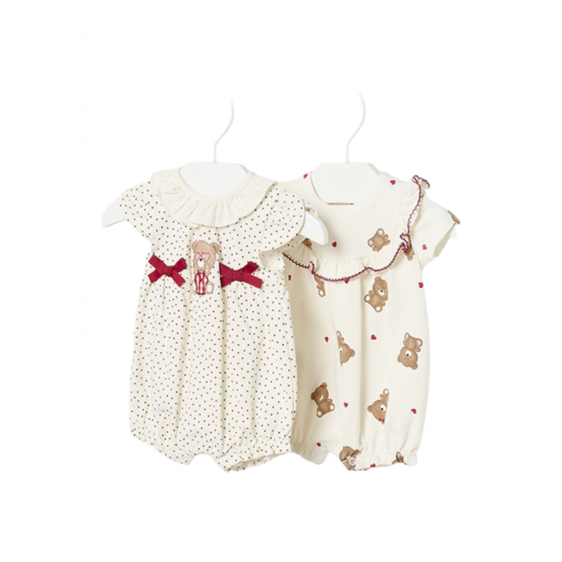 Set 2 Pijamas brevi di cotone MAYORAL colore crudo