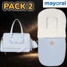 Pack 2 MAYORAL- Bolso + Saco Silla Paseo Lunares AZUL