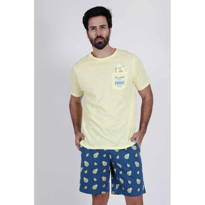 Sommer Pijama Short Männer MR WONDERFUL Avocado