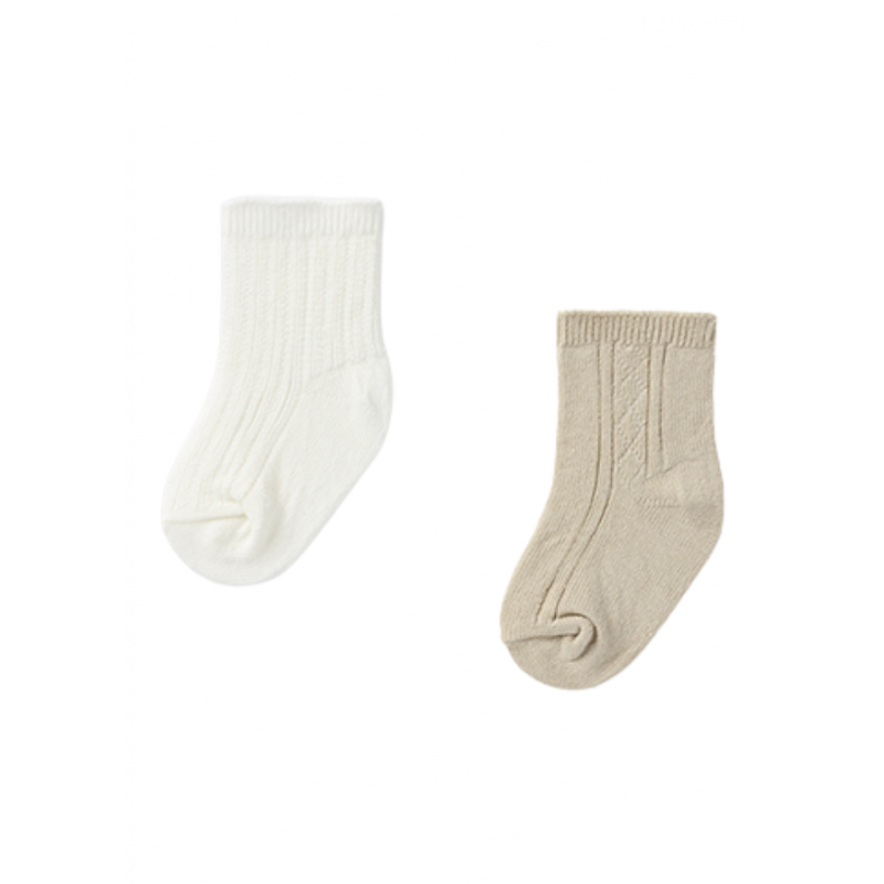 Pack 2 chaussettes avec du coton MAYORAL Bébé couleur lin