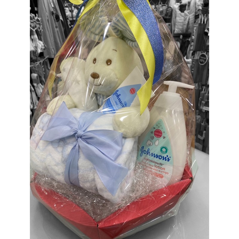 Cesta Nacimiento JOHNSON´S con Peluche y Manta