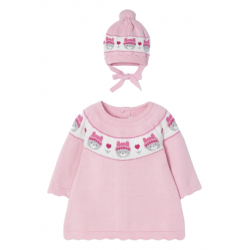 Vestido de tricot con gorro MAYORAL para Bebé Color Rosee
