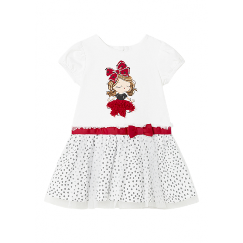 Robe combinée en tulle à pois pour bébé