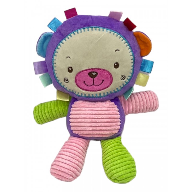 Peluche Hochet Lion pour Bébé Couleur Lilas