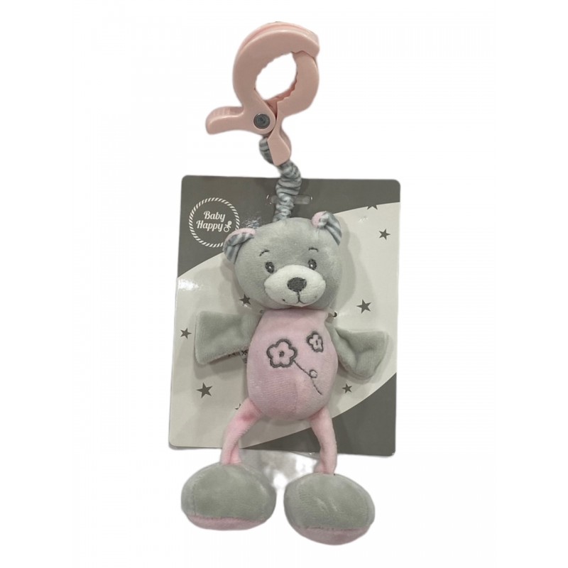 Rasselpuppe mit Clip für Farbe Baby Pink