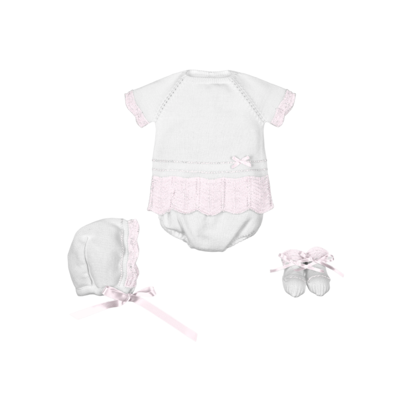 Set 4 Pezzi Bliss MAC ILUSION Baby Colore Bianco e Rosa