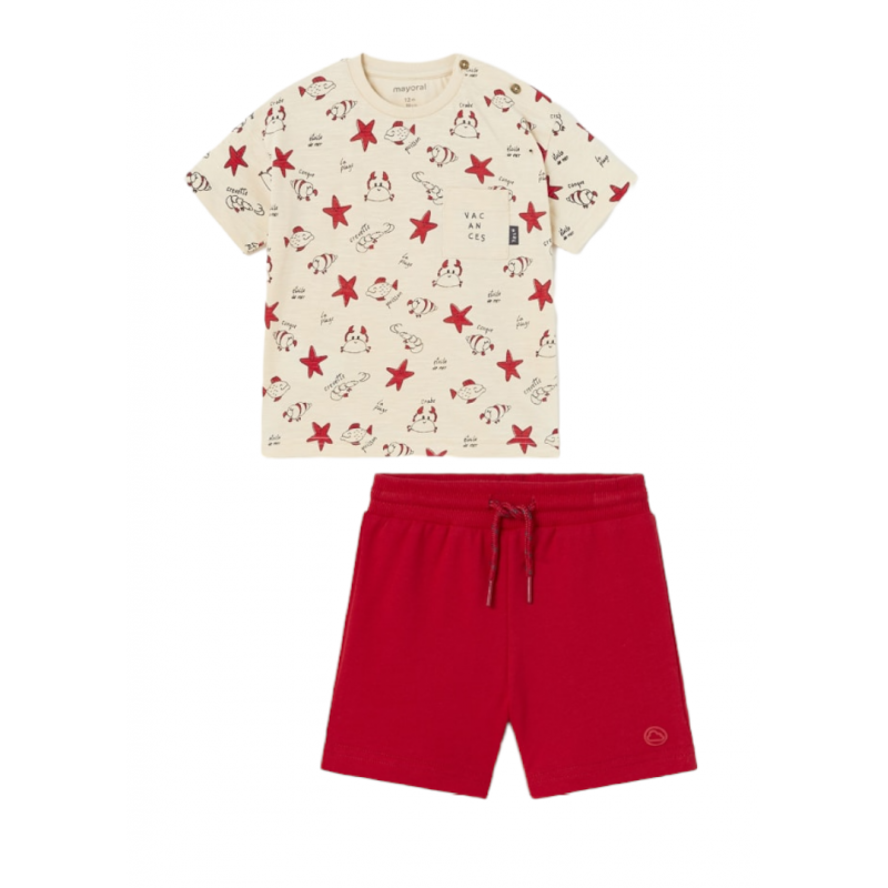 T-shirt et pantalon MAYORAL bébé Couleur Rouge