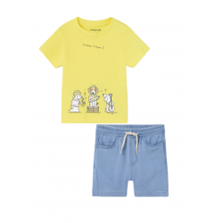 T-shirt e Bermuda Tejana MAYORAL bambino colore giallo