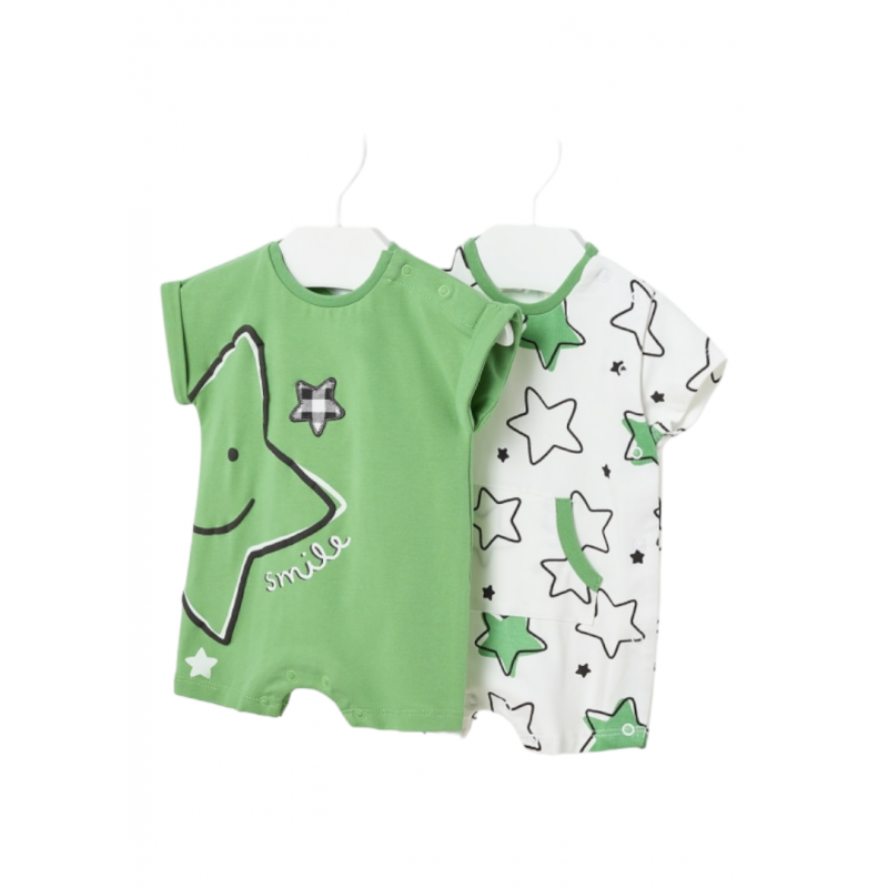 Ensemble de 2 pyjamas courts MAYORAL pour bébé couleur kiwi