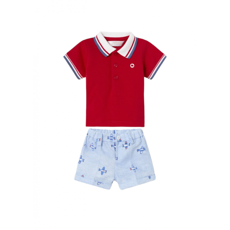 Polo et pantalon imprimé MAYORAL Bébé rouge