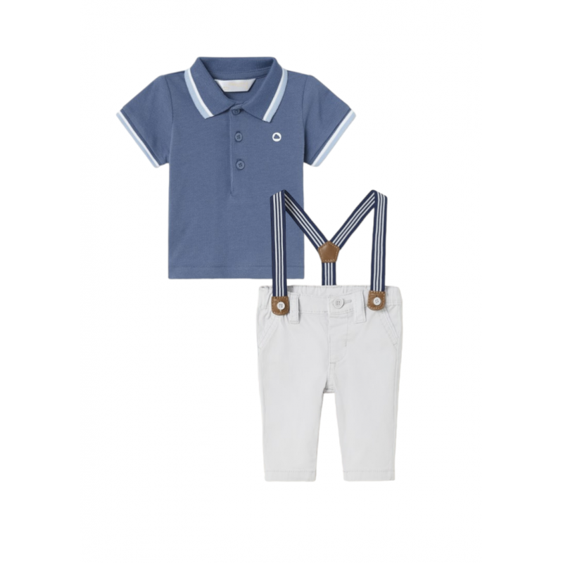 Baby-Polo- und Hosen-Set mit Mayoral-Hosenträgern