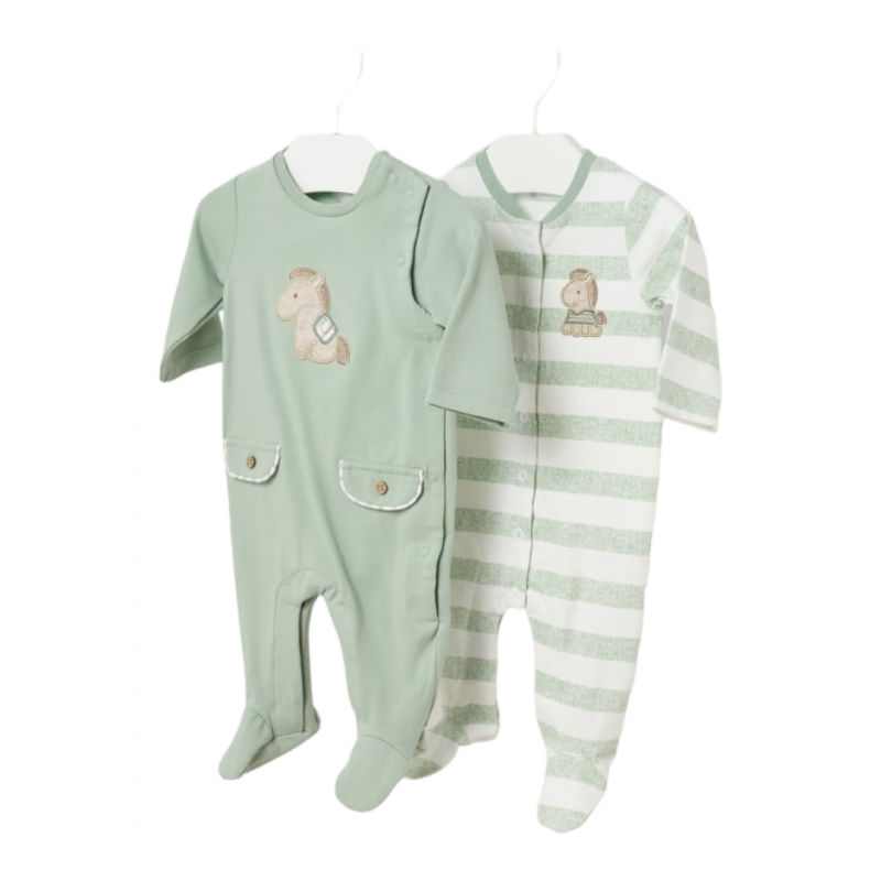 Ensemble de 2 pyjamas en coton MAYORAL Bébé couleur eau