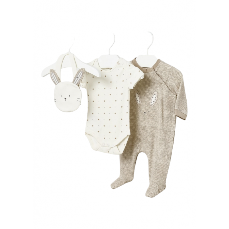 Ensemble 3 pièces de coton MAYORAL pour Bébé Beige