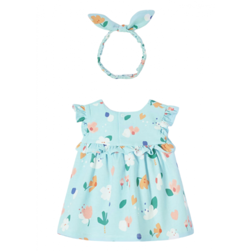 MAYORAL Vestido estampado ECOFRIENDS con diadema niña Agua