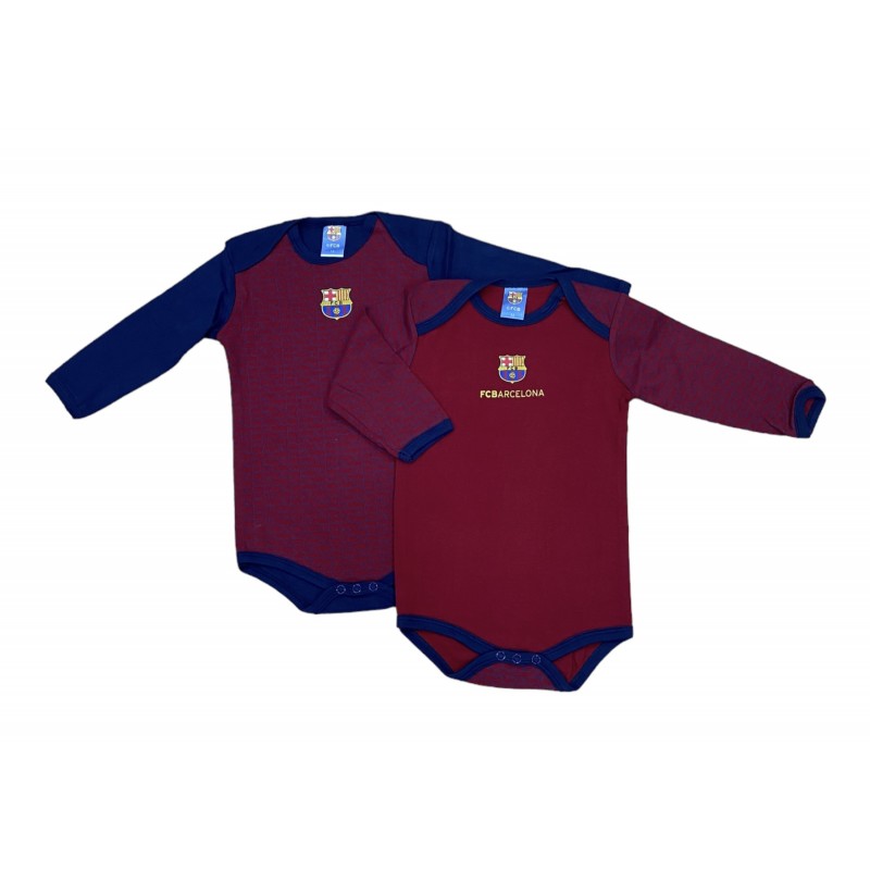 Confezione 2 body FC Barcelona manica lunga colore blu