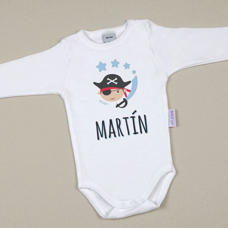 Body Bebé Personalizado con nombre estampado Pirata