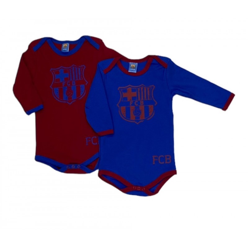 Pack 2 Body FC Barcelona manica lunga colore blu