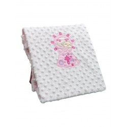 Manta Puntitos Pilarín con Bordado Color Rosa 2