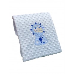 Manta puntiti Pilarino con ricamo Blu 2